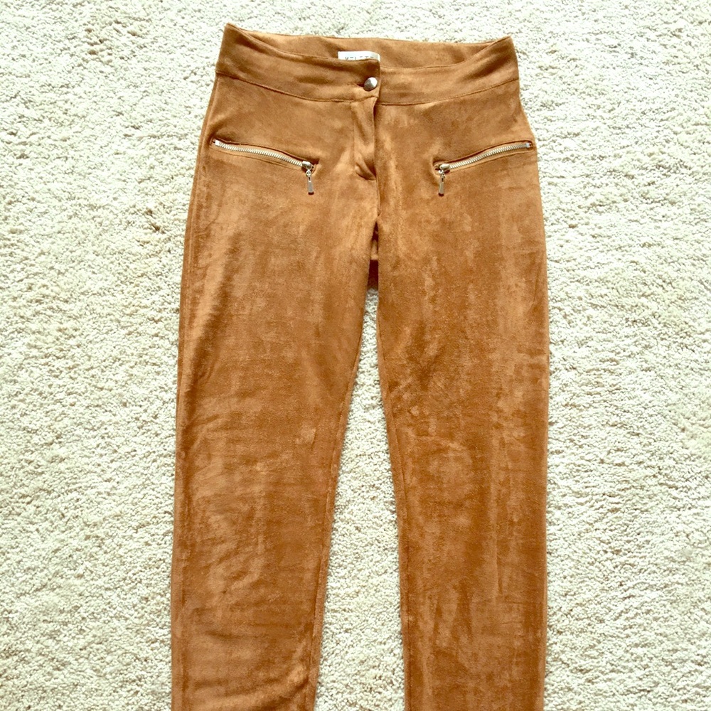 Suede type stretch pants